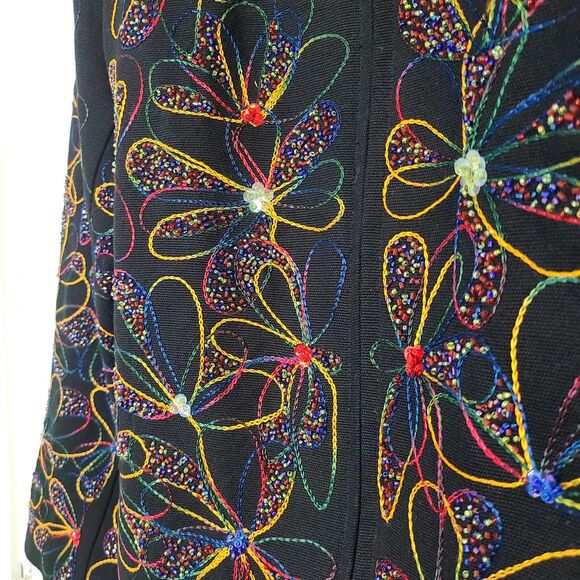 Vintage Jacket Blazer Wearable Art Artsy Beaded Embroidered Boho Womens S Lined - Picture 6 of 16